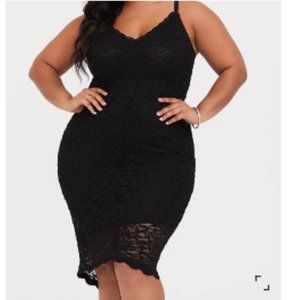 Torrid Burgundy Purple Lace Hi-Lo Above-the-Knee Dress - Women's size 1 (14-16)